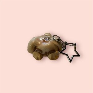 Ceramic bunny Keychain with Star Charm